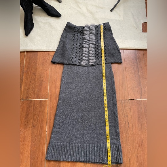 Pink Tartan wool blend sweater dress w/angora trim - Picture 13 of 13